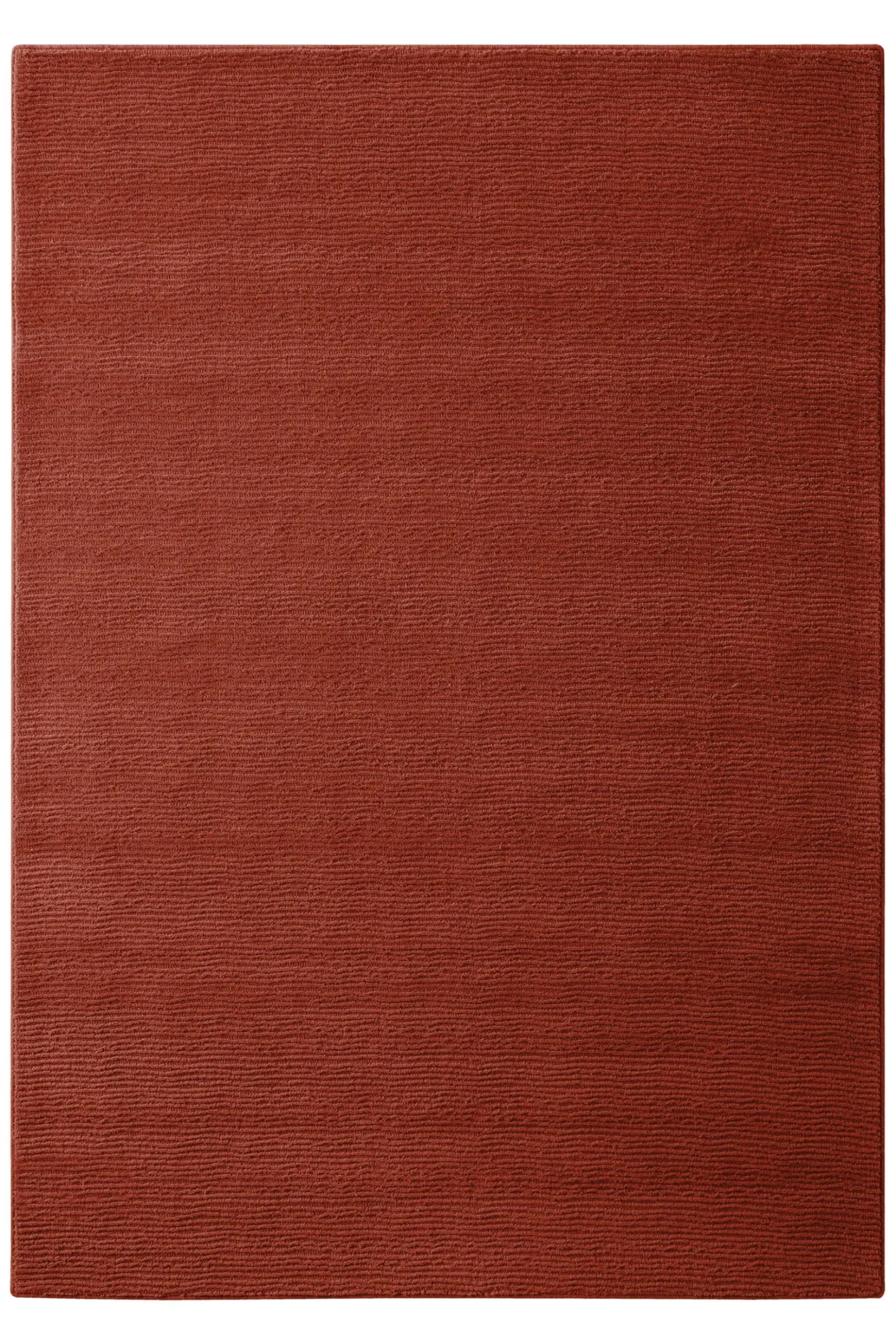 Kurzflor Teppich aus Schurwolle Kamin Rot "Castello ONE" WECONhome