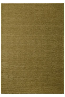 Kurzflor Teppich aus Schurwolle Blass Grün