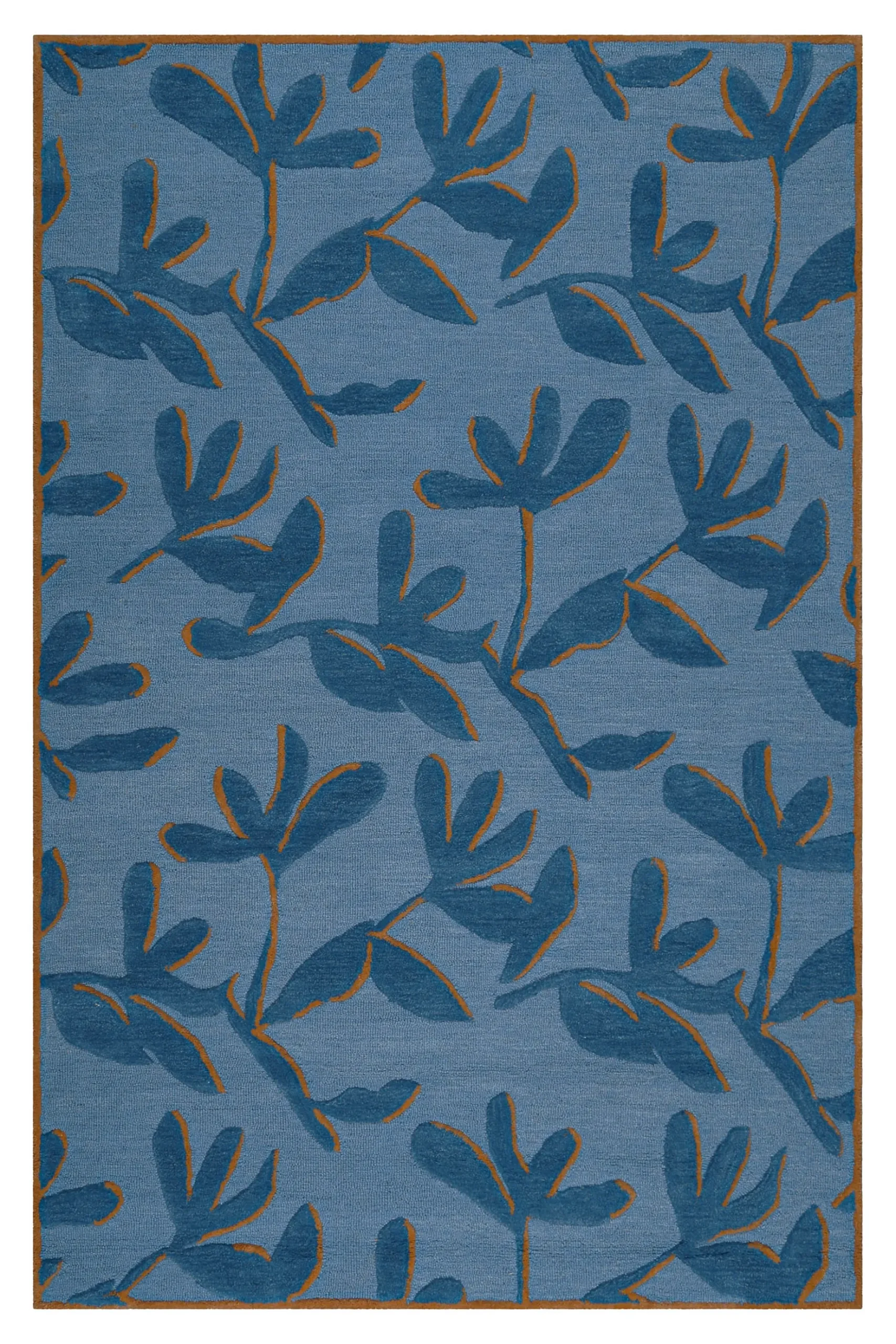 Kurzflor Teppich aus Schurwolle Blau Multi "Summers Peak" WECONhome