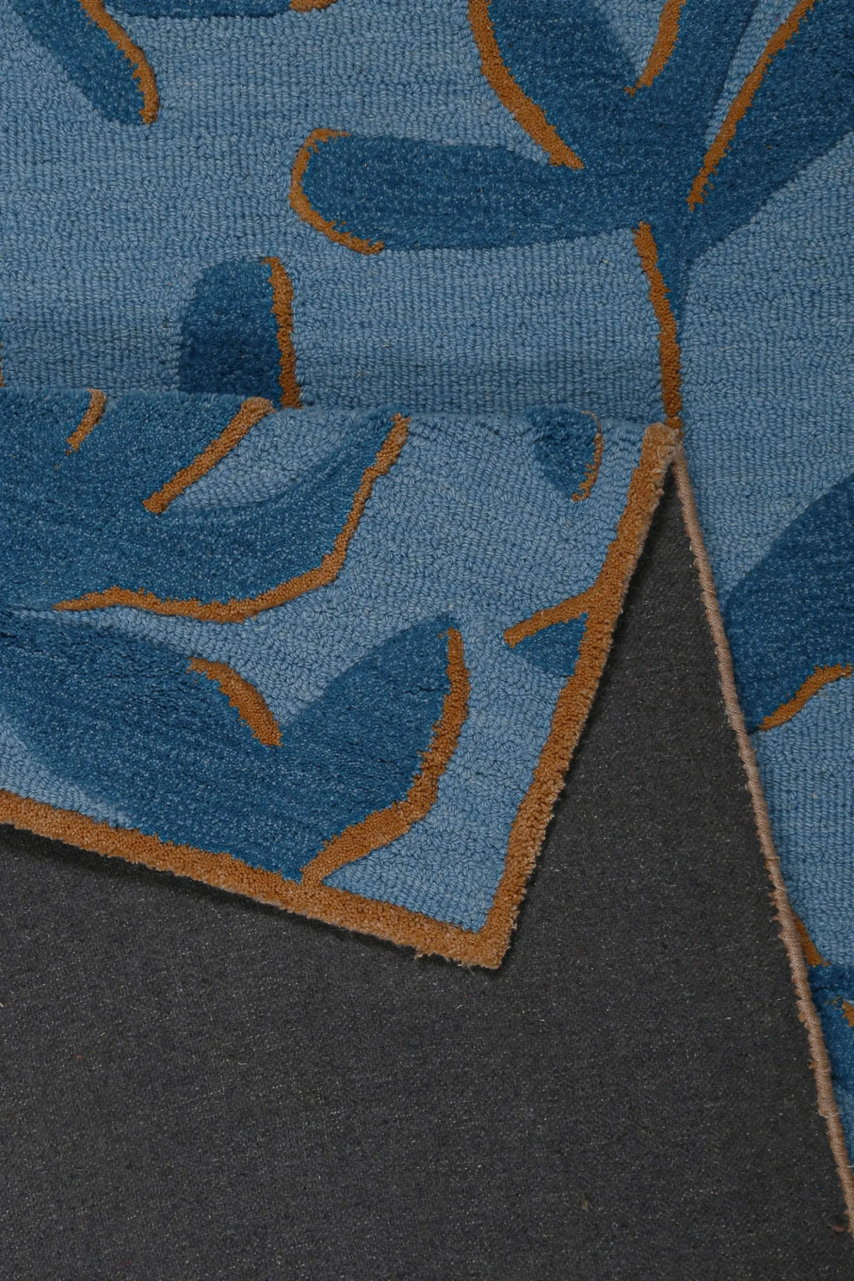 Kurzflor Teppich aus Schurwolle Blau Multi "Summers Peak" WECONhome