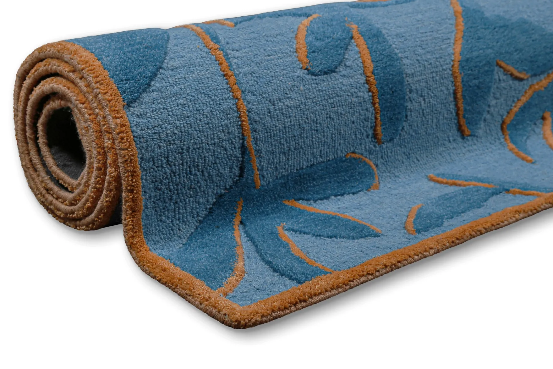Kurzflor Teppich aus Schurwolle Blau Multi "Summers Peak" WECONhome
