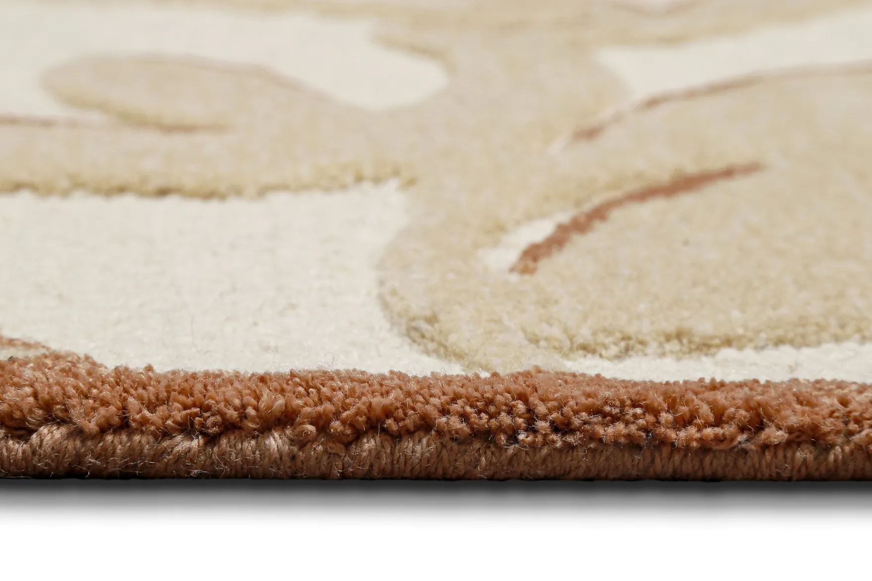 Kurzflor Teppich aus Schurwolle Beige Multi "Summers Peak" WECONhome