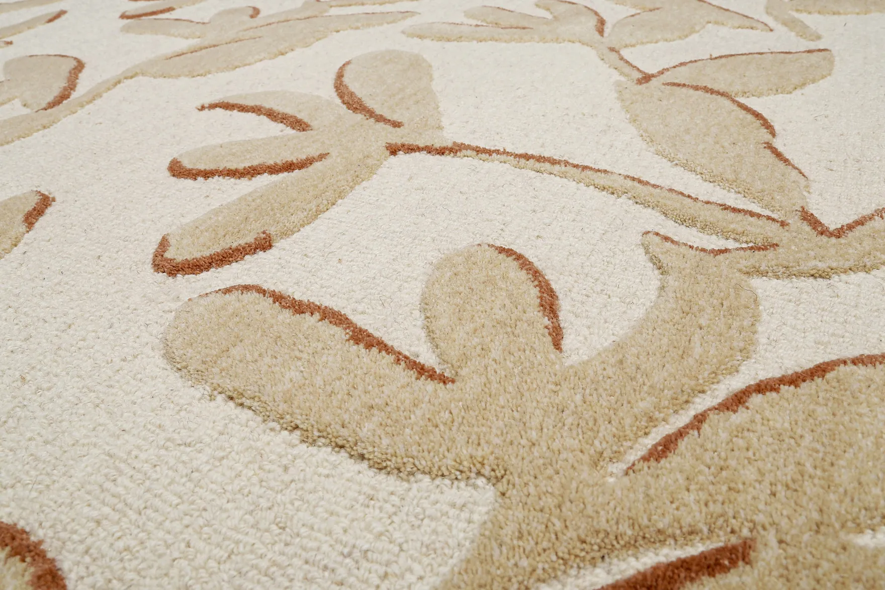 Kurzflor Teppich aus Schurwolle Beige Multi "Summers Peak" WECONhome
