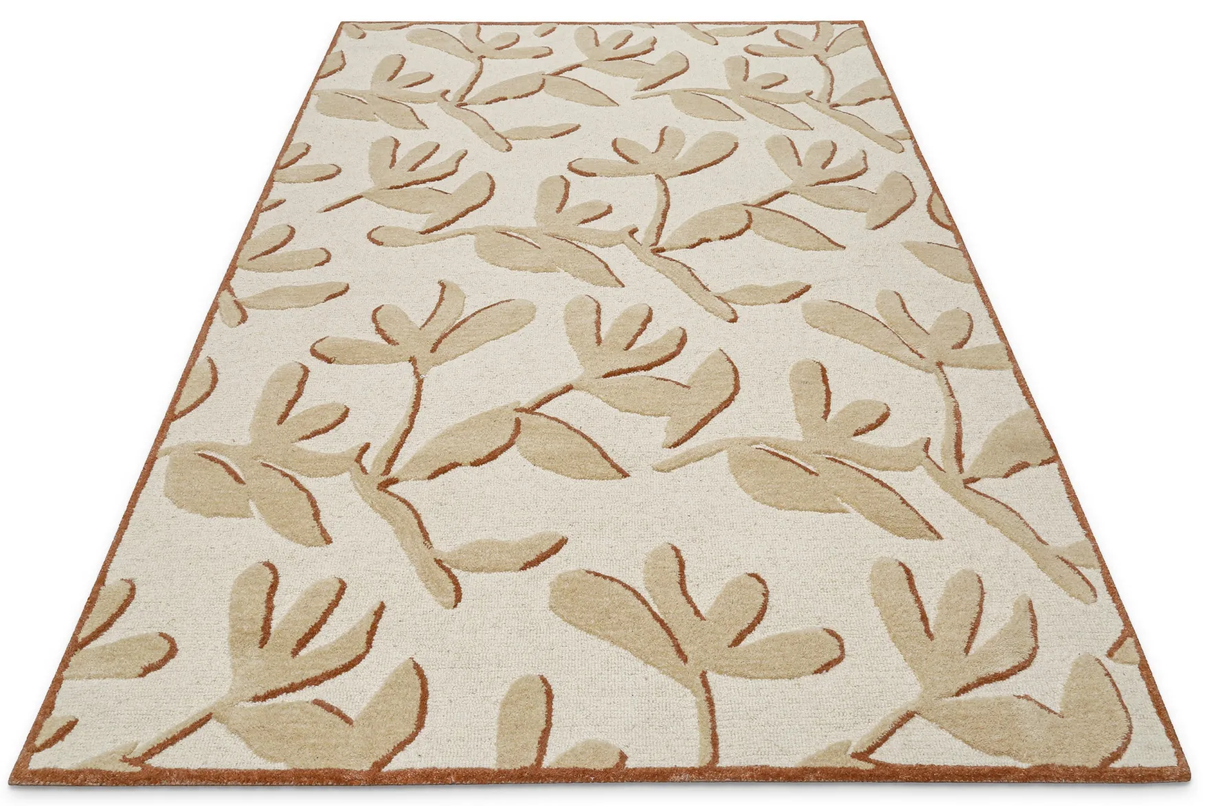 Kurzflor Teppich aus Schurwolle Beige Multi "Summers Peak" WECONhome