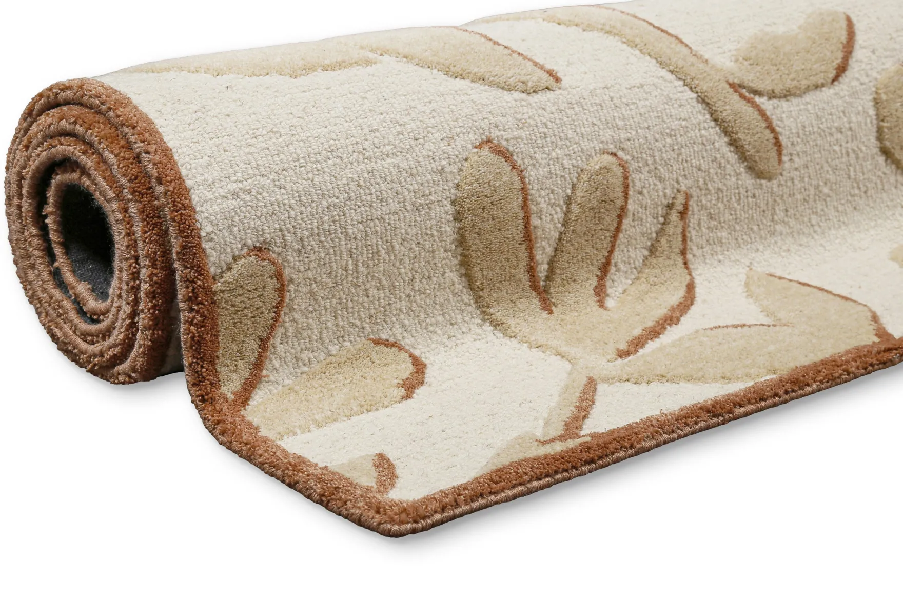 Kurzflor Teppich aus Schurwolle Beige Multi "Summers Peak" WECONhome
