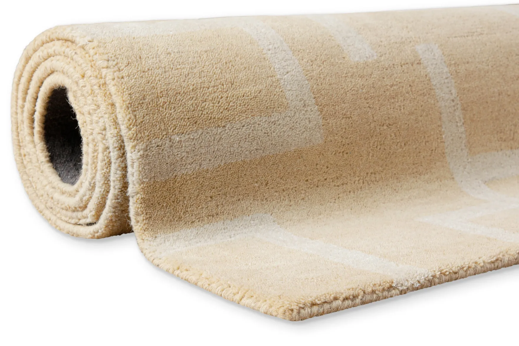 Kurzflor Teppich aus Schurwolle Sand Beige "Beatrice" WECONhome