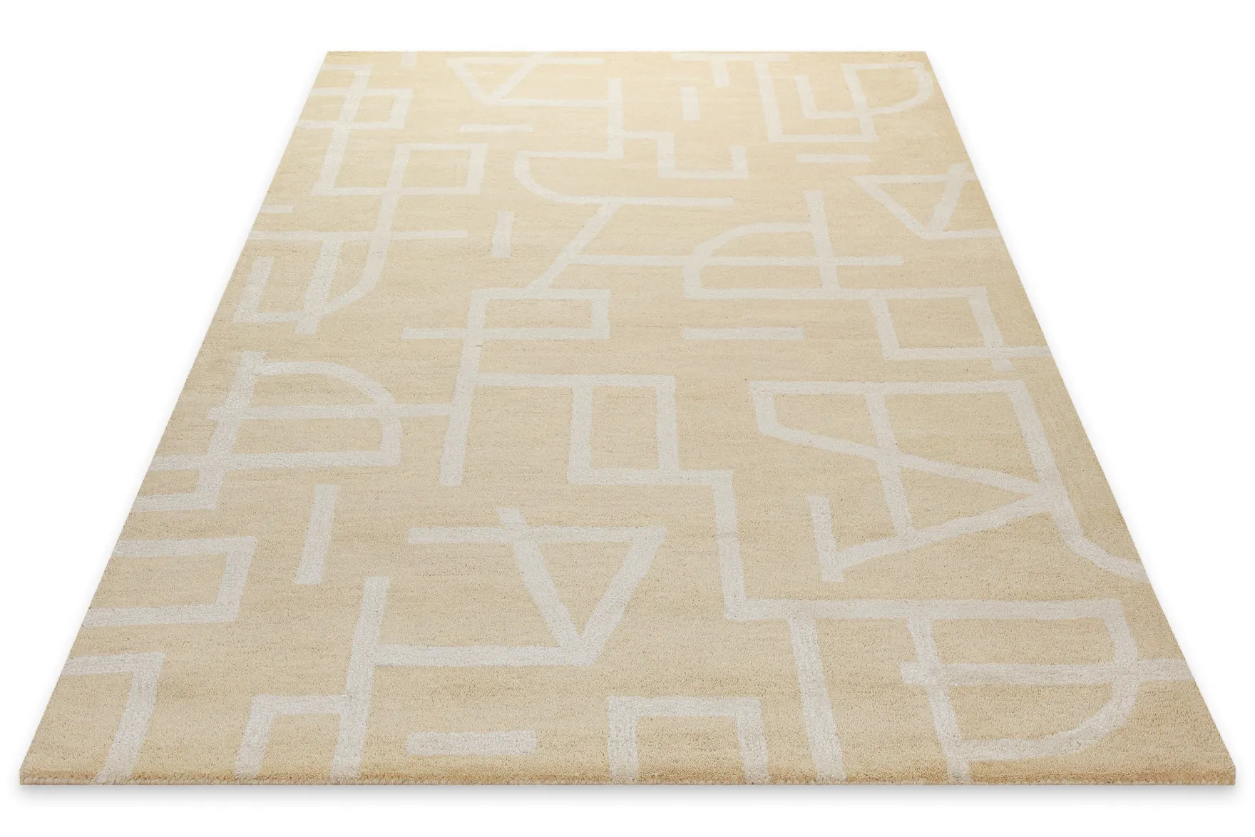 Kurzflor Teppich aus Schurwolle Sand Beige "Beatrice" WECONhome