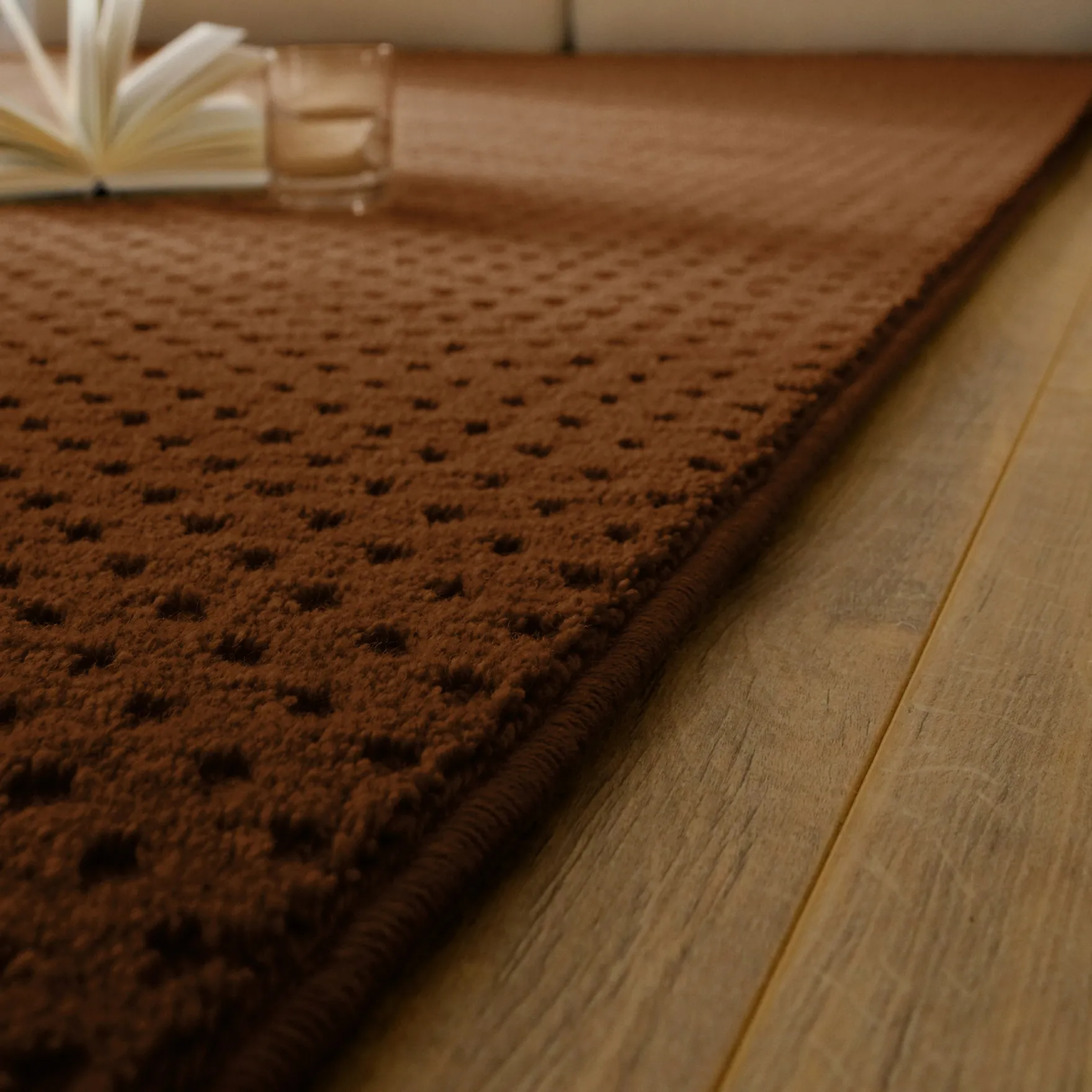 Kurzflor Teppich aus Schurwolle Braun "Castello THREE" WECONhome