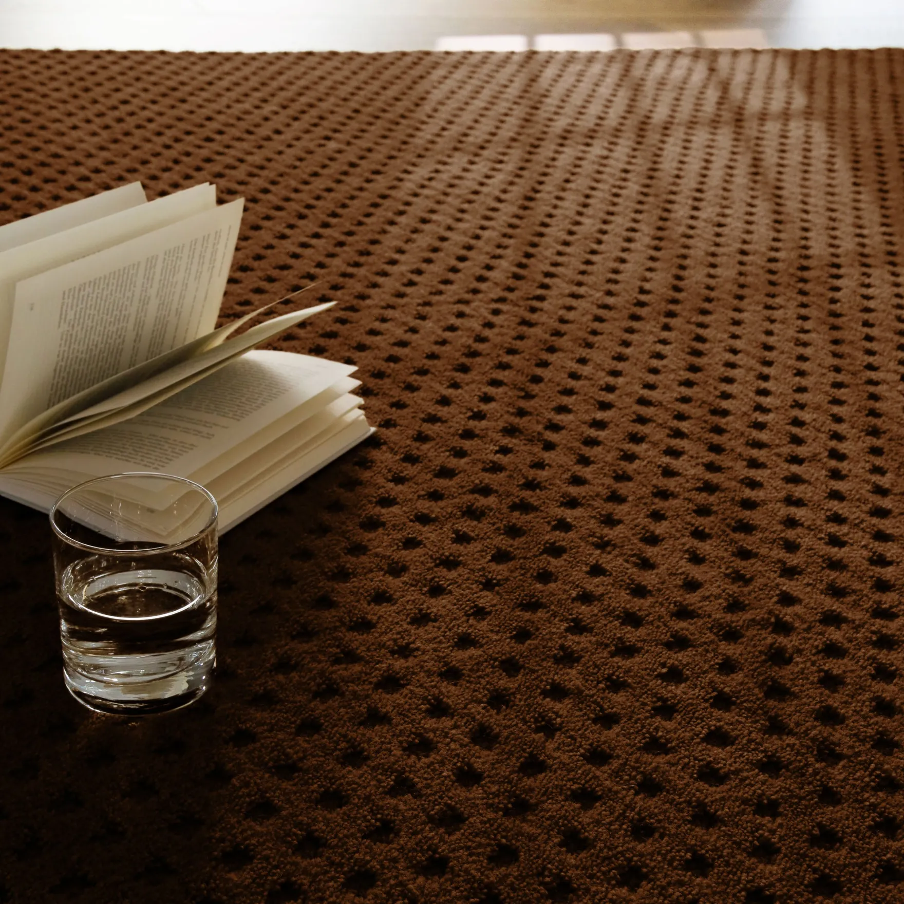 Kurzflor Teppich aus Schurwolle Braun "Castello THREE" WECONhome