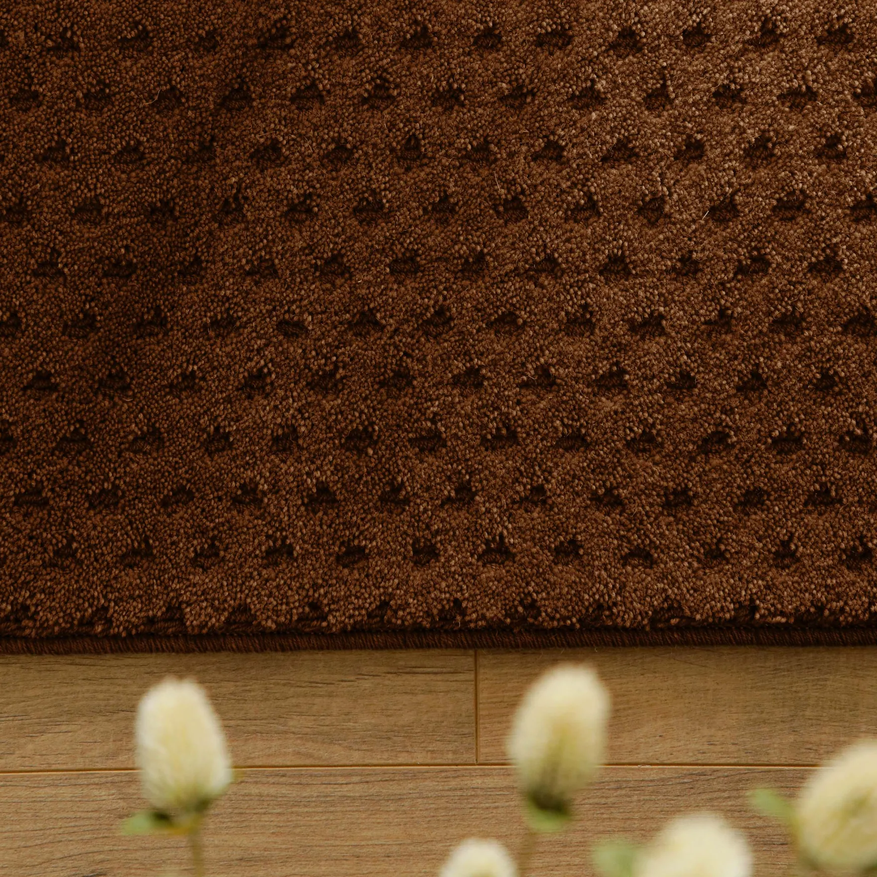 Kurzflor Teppich aus Schurwolle Braun "Castello THREE" WECONhome