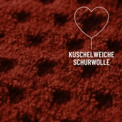 Kurzflor Teppich aus Schurwolle Purpur Rot