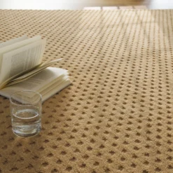 Kurzflor Teppich aus Schurwolle Sand Beige