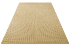 Kurzflor Teppich aus Schurwolle Sand Beige