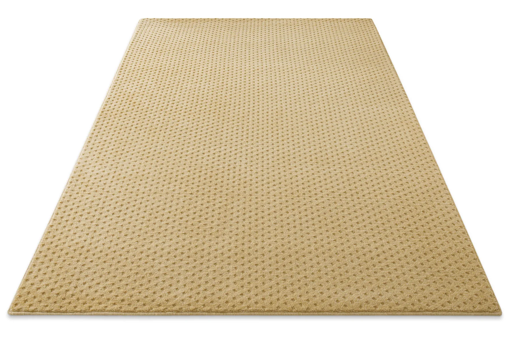 Kurzflor Teppich aus Schurwolle Sand Beige "Castello THREE" WECONhome
