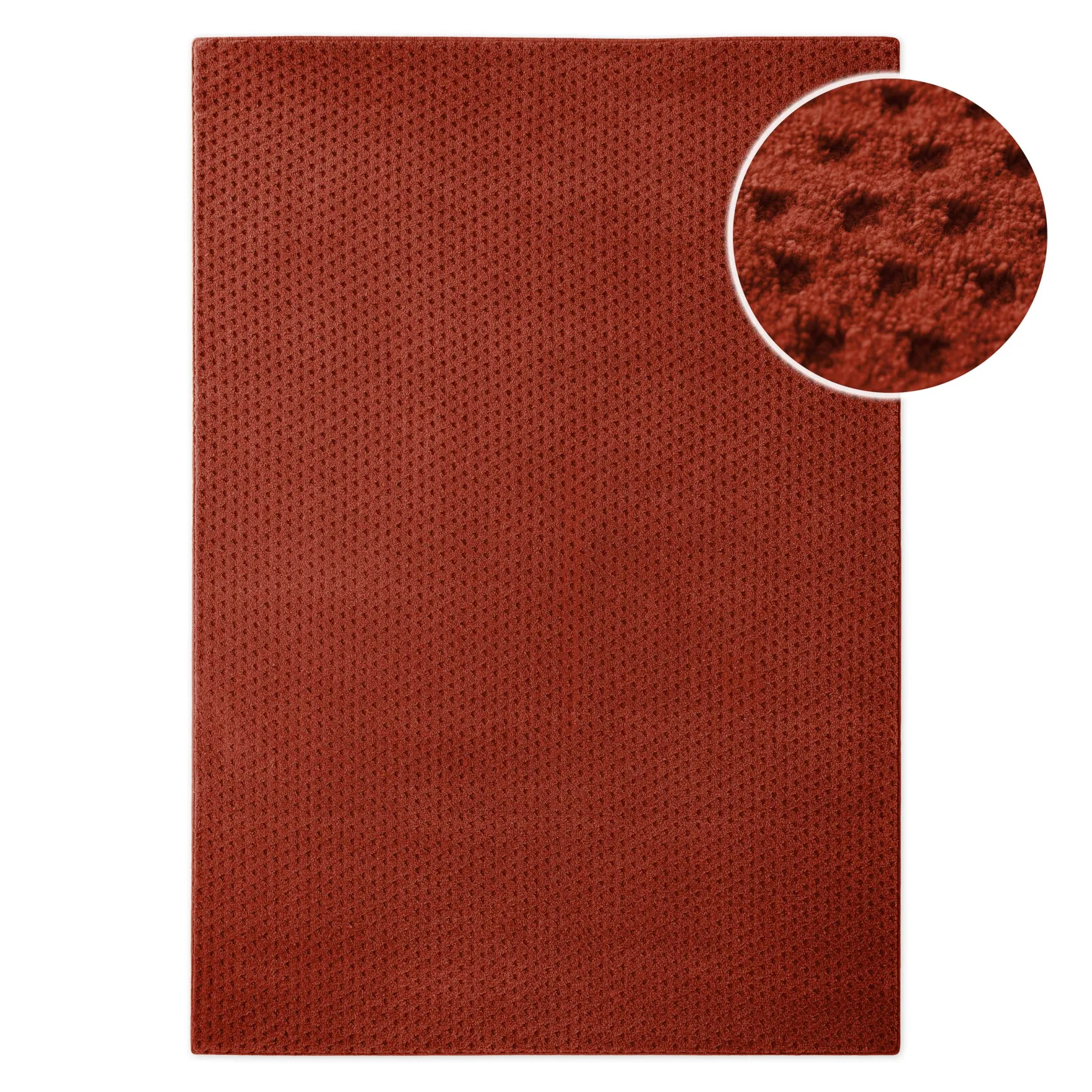 Kurzflor Teppich aus Schurwolle Kamin Rot "Castello THREE" WECONhome