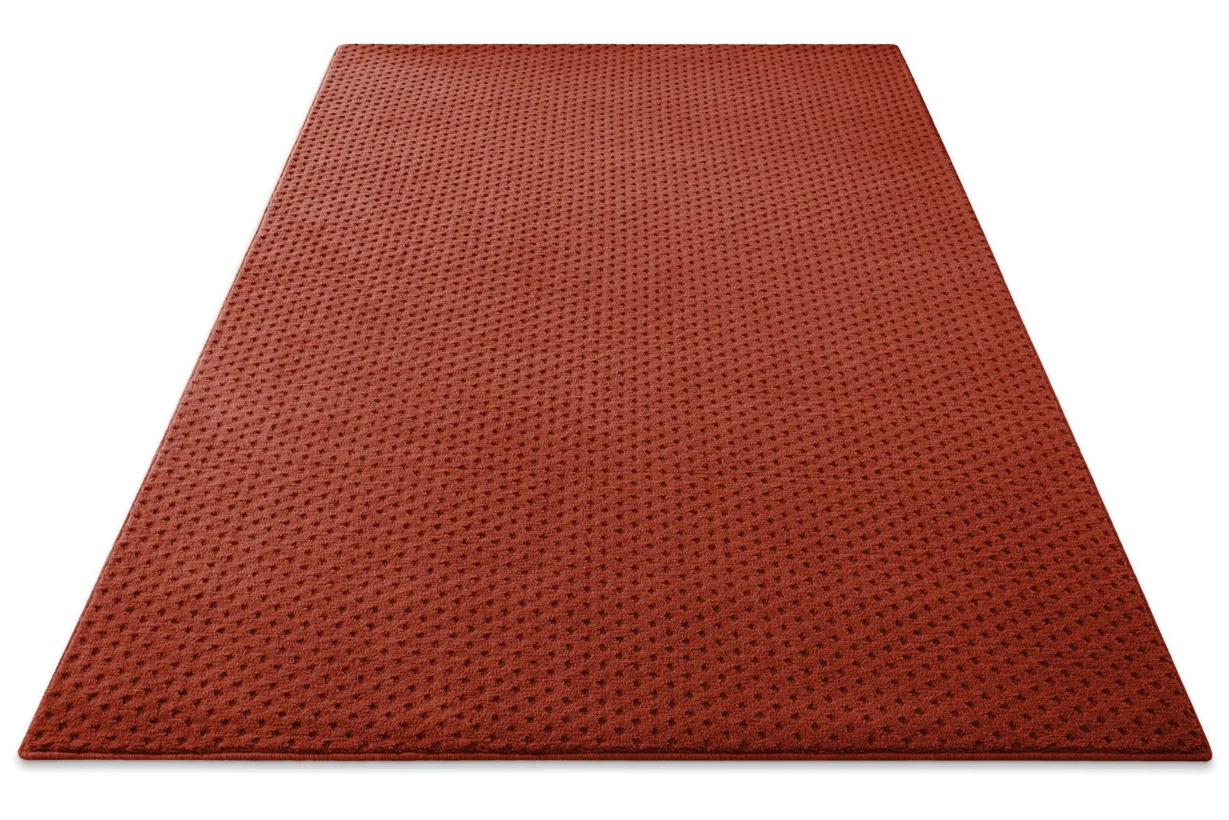 Kurzflor Teppich aus Schurwolle Kamin Rot "Castello THREE" WECONhome