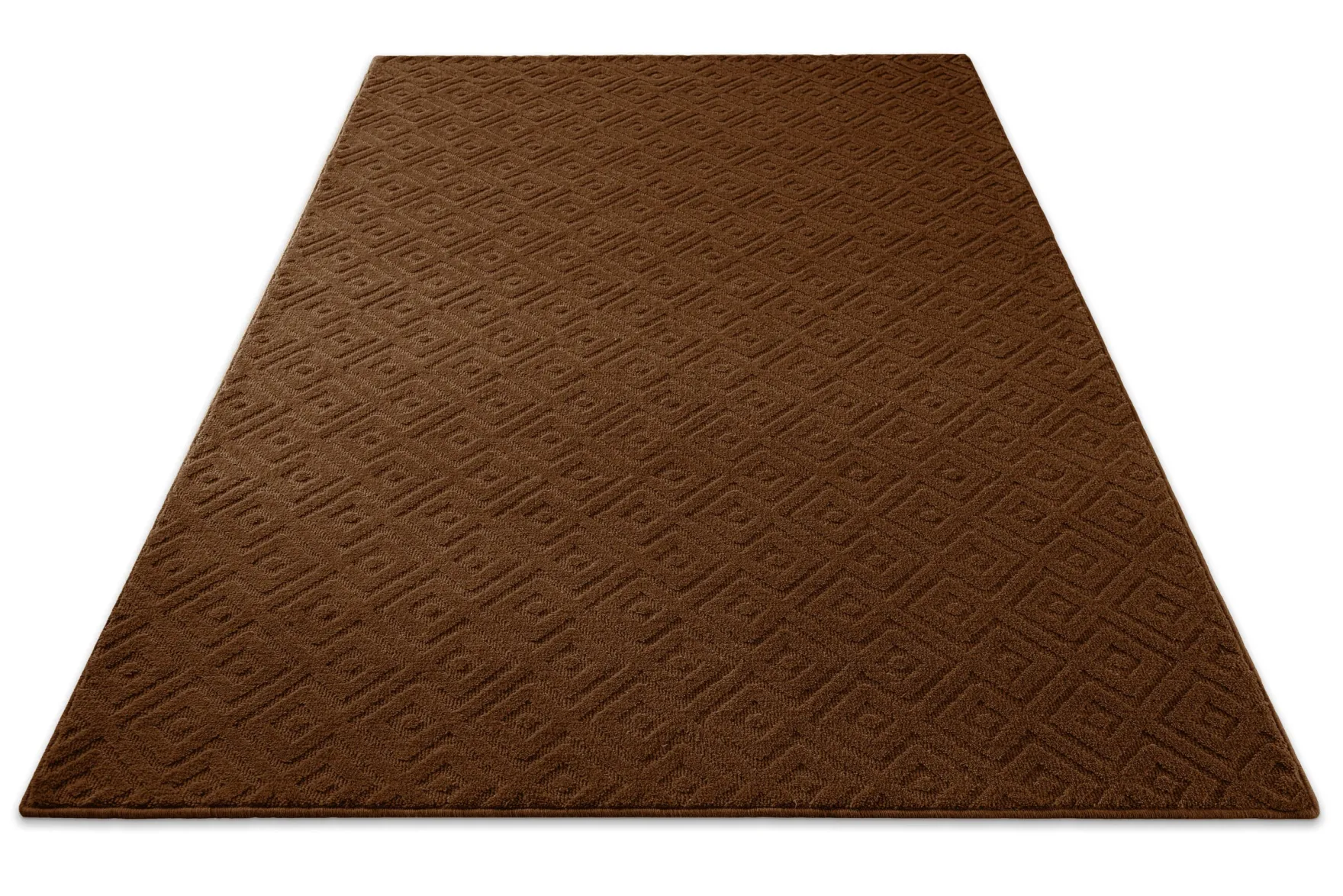 Kurzflor Teppich aus Schurwolle Braun "Castello TWO" WECONhome