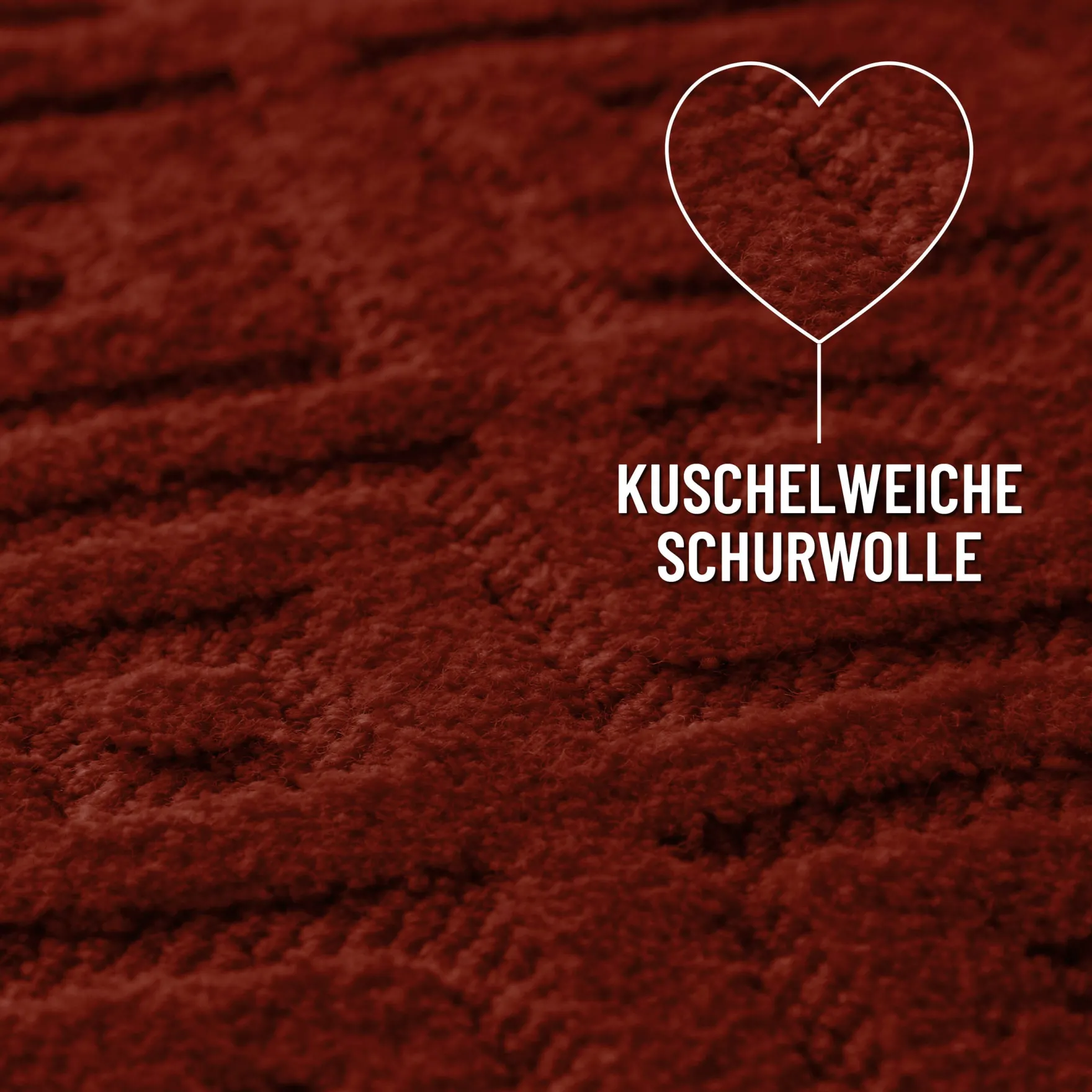 Kurzflor Teppich aus Schurwolle Purpur Rot "Castello TWO" WECONhome