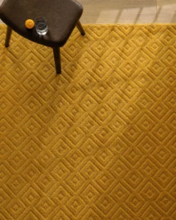 Kurzflor Teppich aus Schurwolle Gelb "Castello TWO" WECONhome