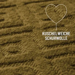 Kurzflor Teppich aus Schurwolle Blass Grün