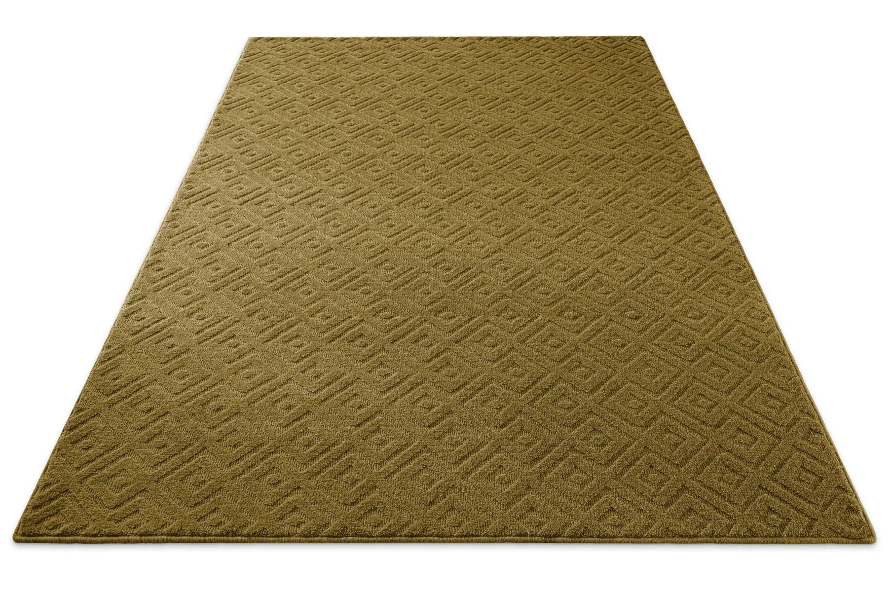 Kurzflor Teppich aus Schurwolle Blass Grün "Castello TWO" WECONhome