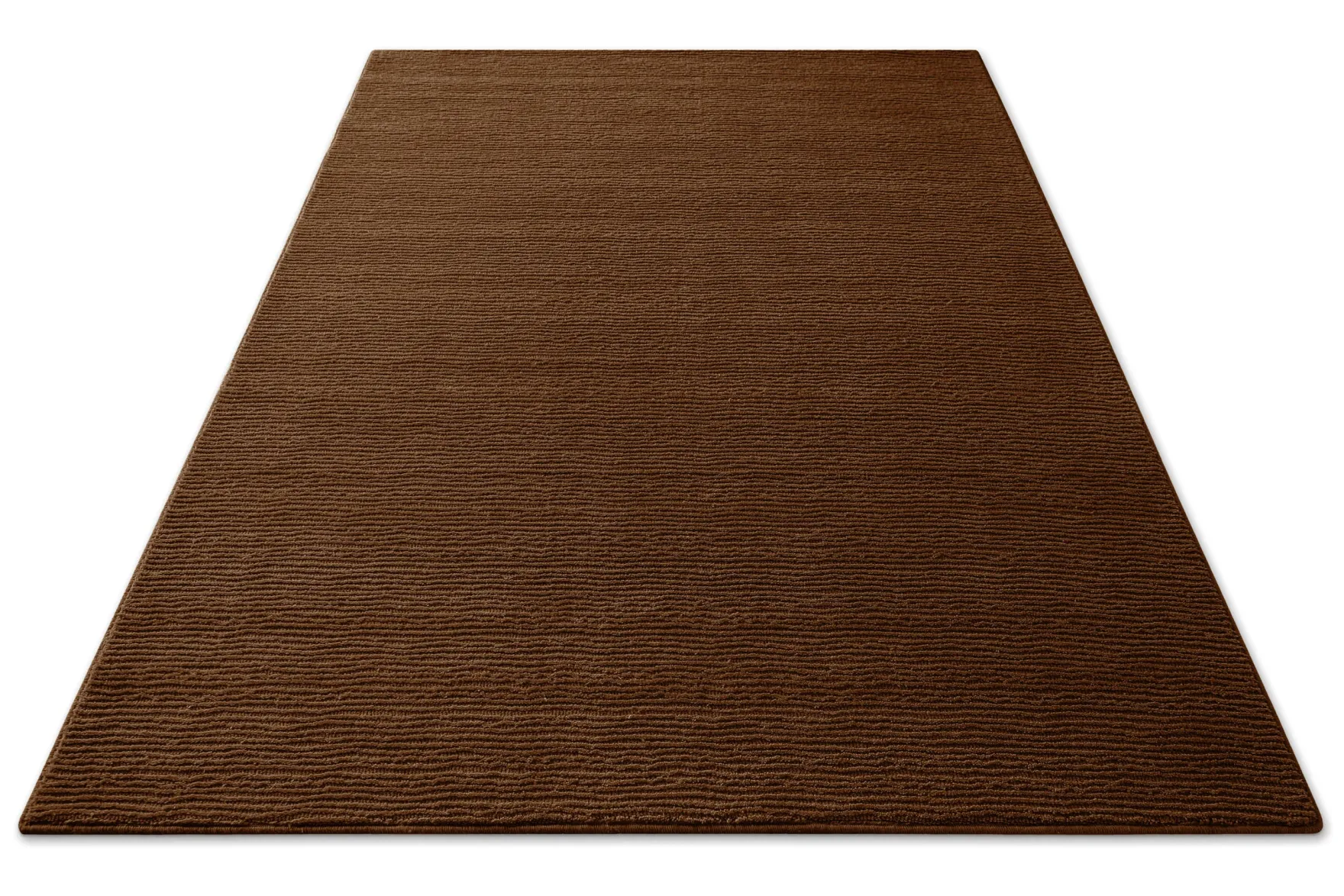 Kurzflor Teppich aus Schurwolle Braun "Castello ONE" WECONhome