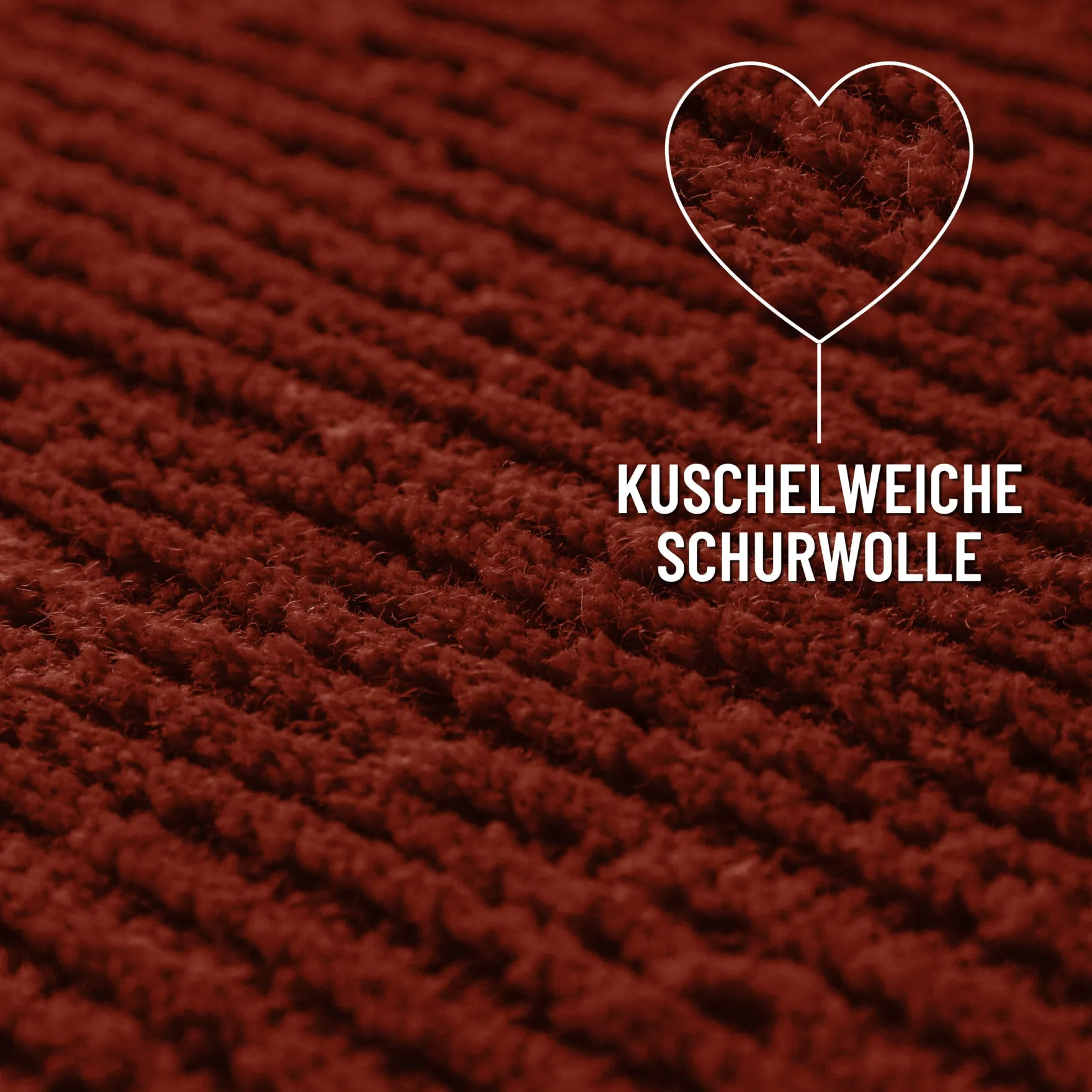Kurzflor Teppich aus Schurwolle Purpur Rot "Castello ONE" WECONhome