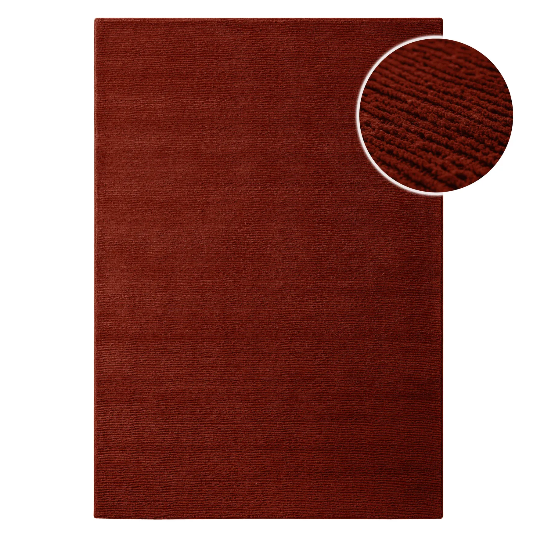 Kurzflor Teppich aus Schurwolle Purpur Rot "Castello ONE" WECONhome