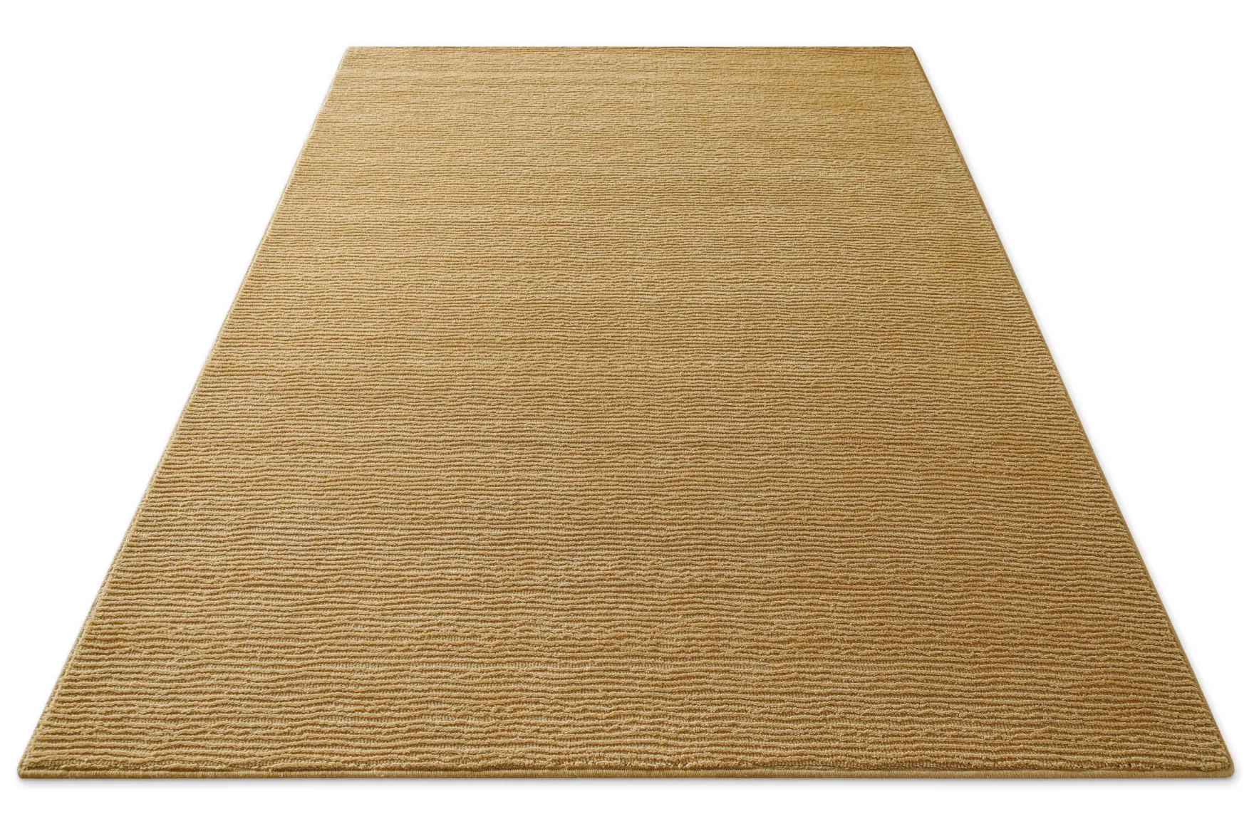 Kurzflor Teppich aus Schurwolle Karamell "Castello ONE" WECONhome
