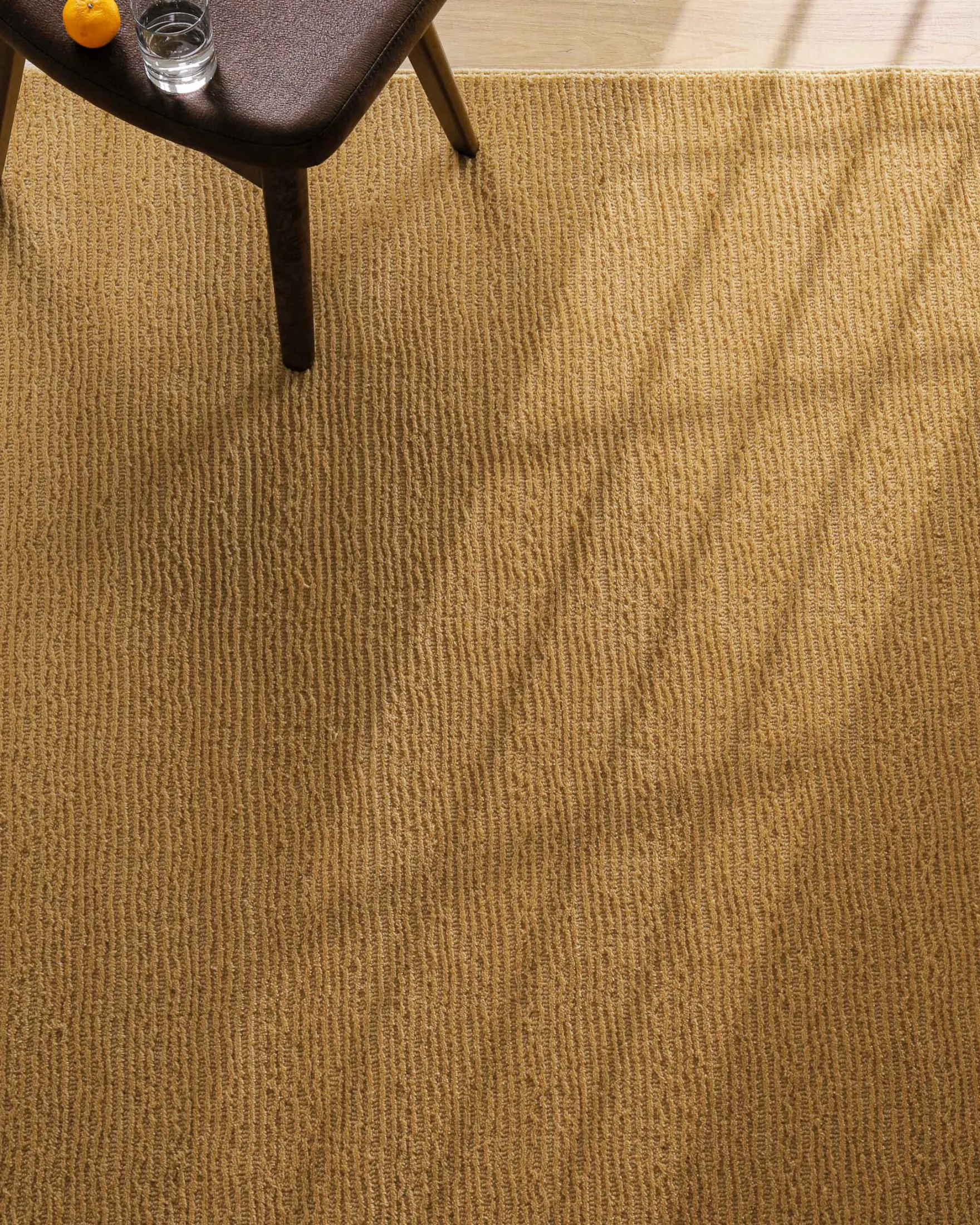 Kurzflor Teppich aus Schurwolle Karamell "Castello ONE" WECONhome