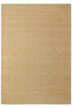 Kurzflor Teppich aus Schurwolle Sand Beige