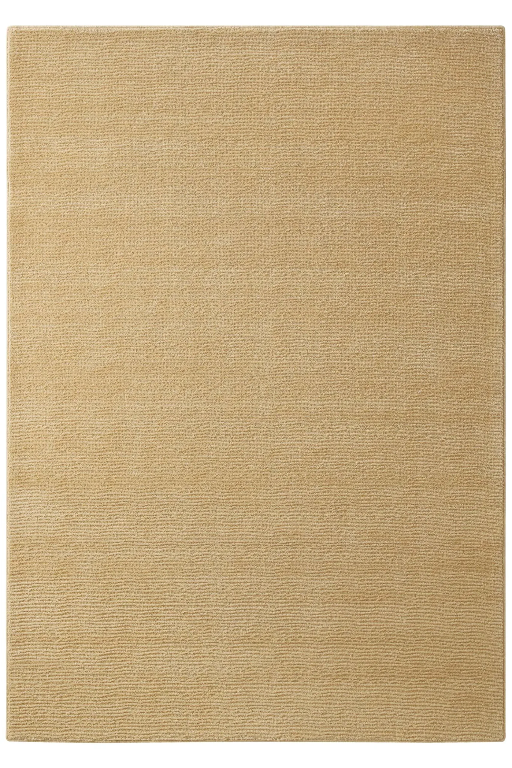 Kurzflor Teppich aus Schurwolle Sand Beige "Castello ONE" WECONhome