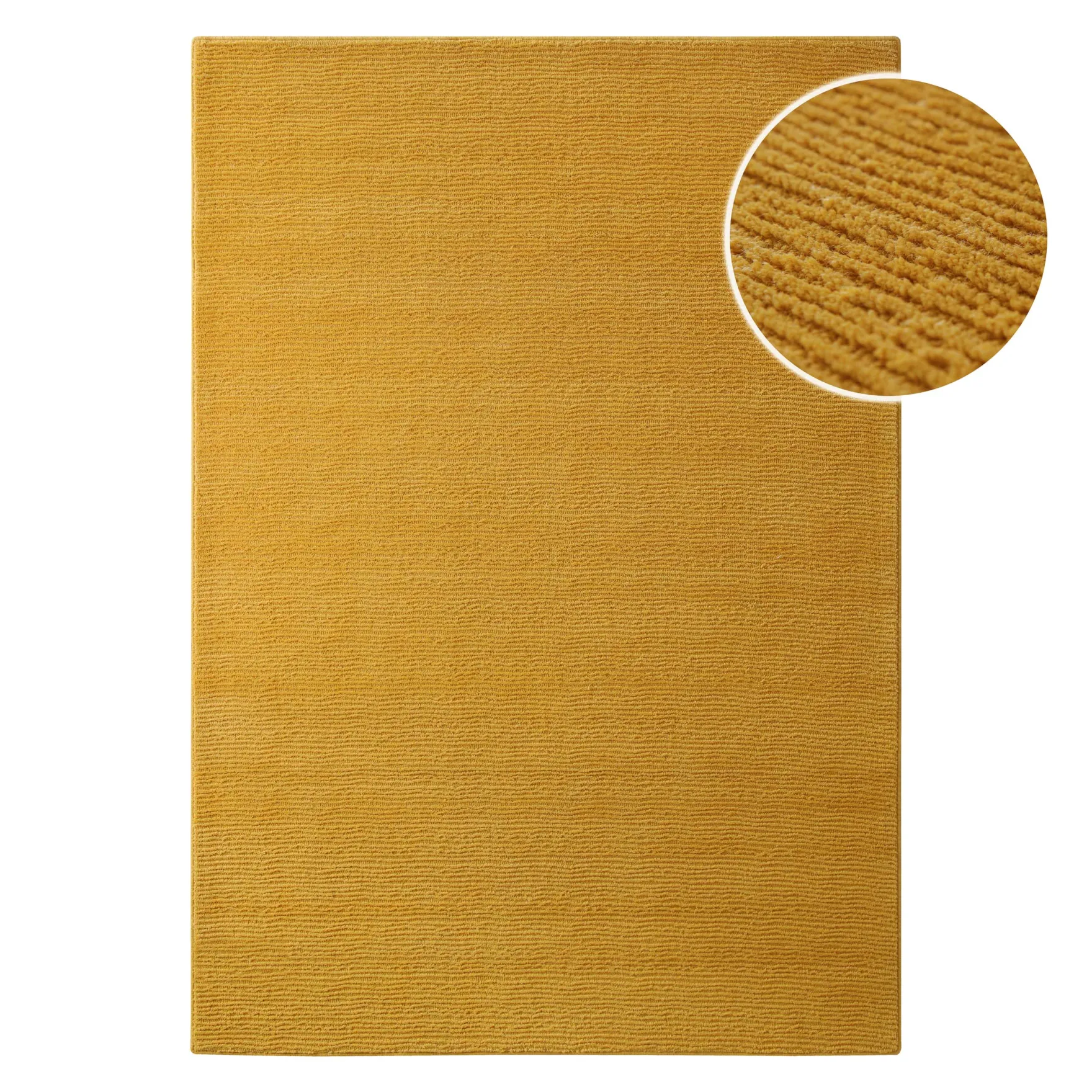 Kurzflor Teppich aus Schurwolle Gelb "Castello ONE" WECONhome