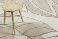 Kurzflorteppich Beige aus Schurwolle 