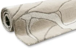 Kurzflorteppich Beige aus Schurwolle 