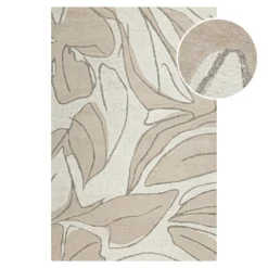 Kurzflorteppich Beige aus Schurwolle 