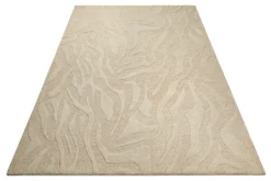 Kurzflorteppich Beige aus Schurwolle 