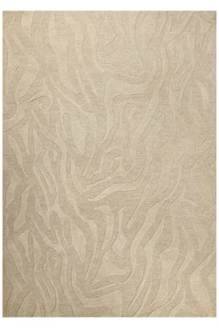 Kurzflorteppich Beige aus Schurwolle 