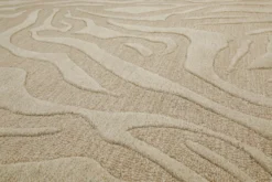 Kurzflorteppich Beige aus Schurwolle 