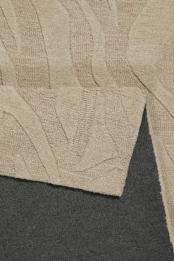 Kurzflorteppich Beige aus Schurwolle 