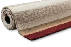 Kurzflorteppich Beige Multi aus Schurwolle 