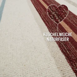 Kurzflorteppich Beige Multi aus Schurwolle 
