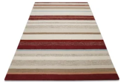 Kurzflorteppich Beige Multi aus Schurwolle 