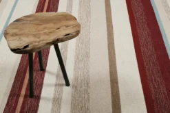 Kurzflorteppich Beige Multi aus Schurwolle 