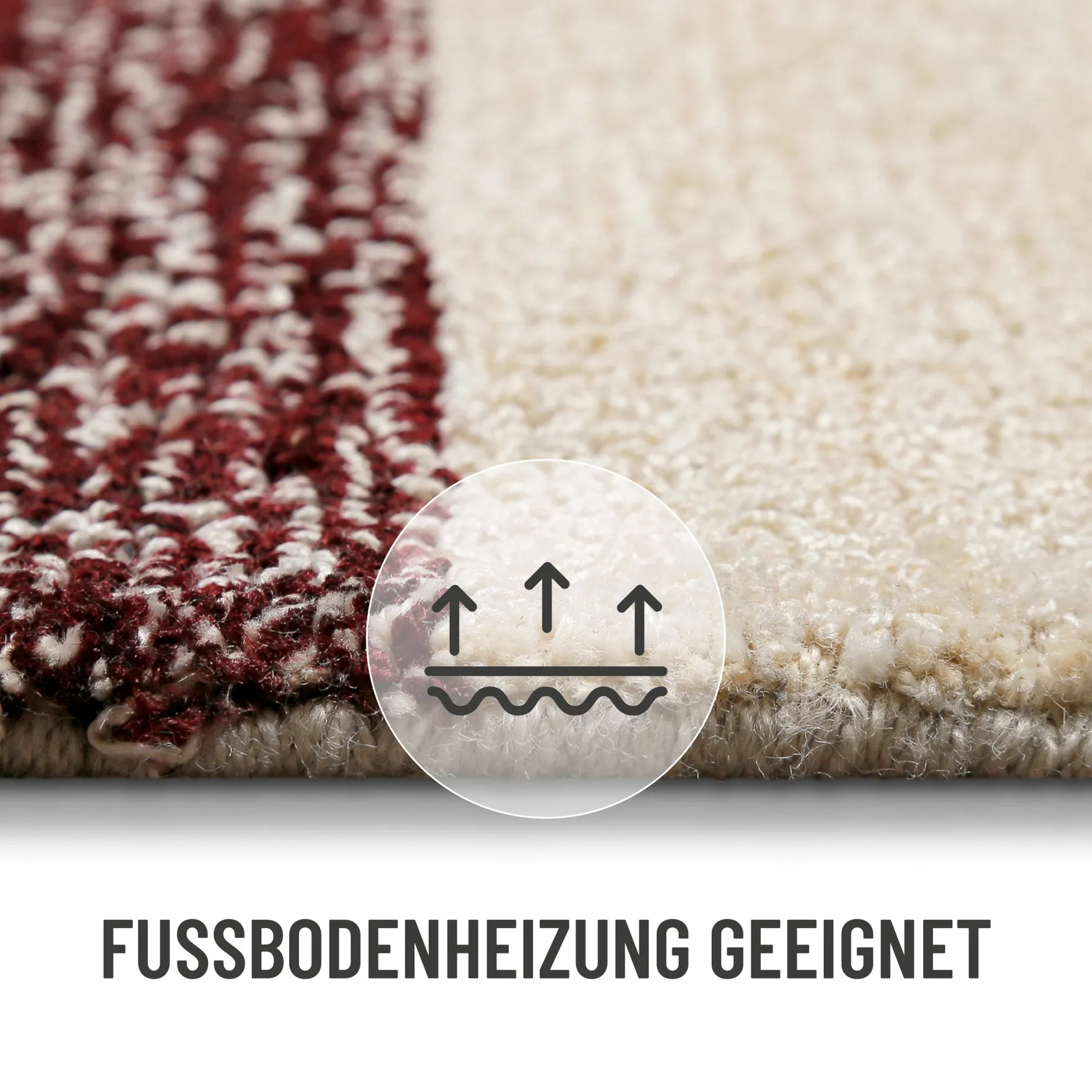 Kurzflorteppich Beige Multi "Petrol" WECONhome