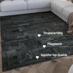 Kurzflor Teppich Blau Grau "Hamptons FORTYTWO" WECONhome