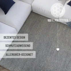 Kurzflor Teppich Blau