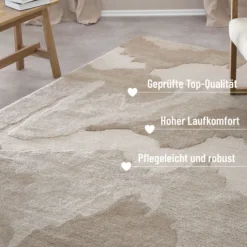 Kurzflorteppich Braun Multi aus Schurwolle