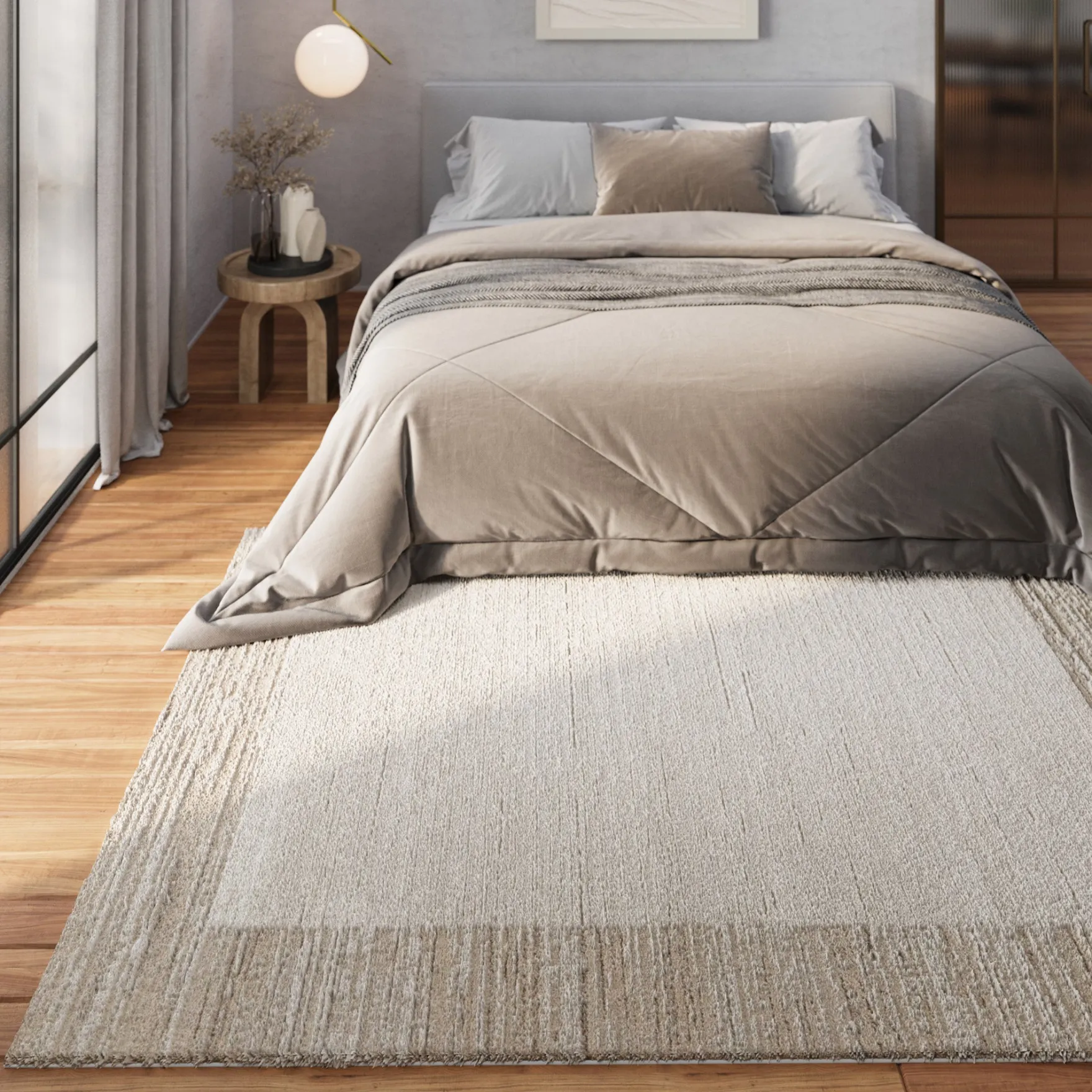 Kurzflor Teppich Creme Beige "Thorben" WECONhome
