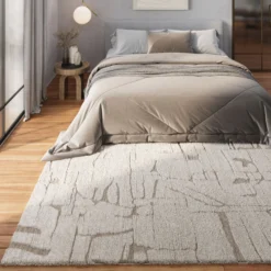Kurzflor Teppich Creme Beige